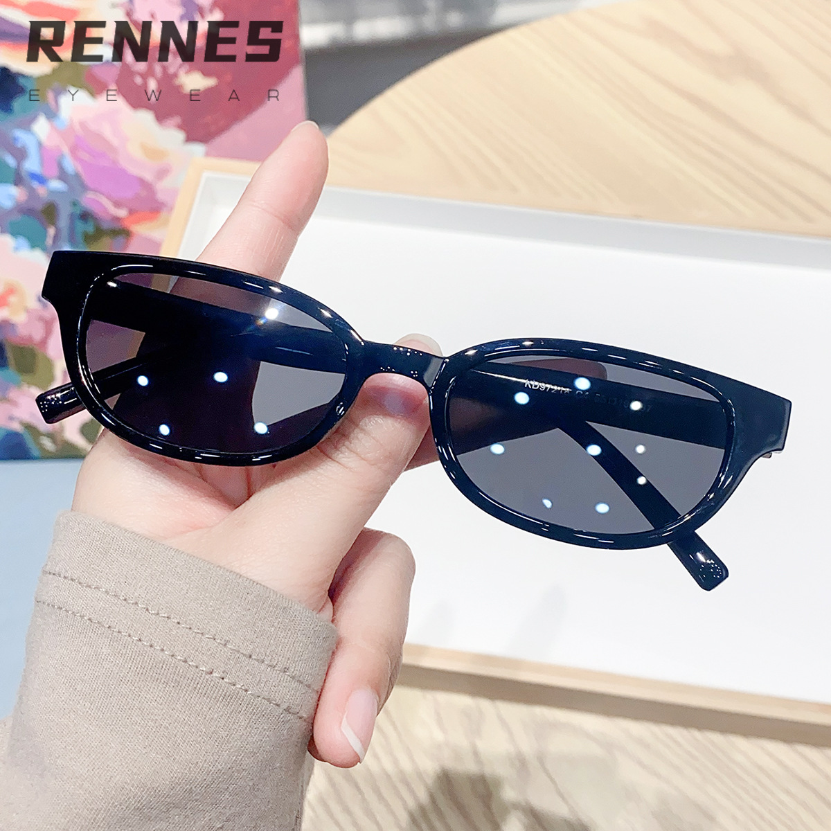 Gafas de sol retro rectangulares con montura pequeña 2024 nuevas gafas de sol europeas y americanas con protección UV para exteriores del mismo estilo
