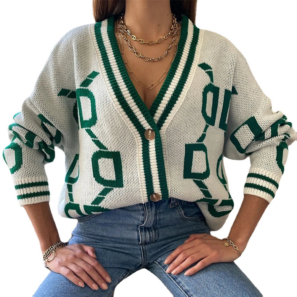 Amazon Europa, suéteres holgados, tops, chaquetas, cárdigans de punto para mujer, estilo europeo y americano, otoño e invierno, estilo urbano para el trabajo image 6