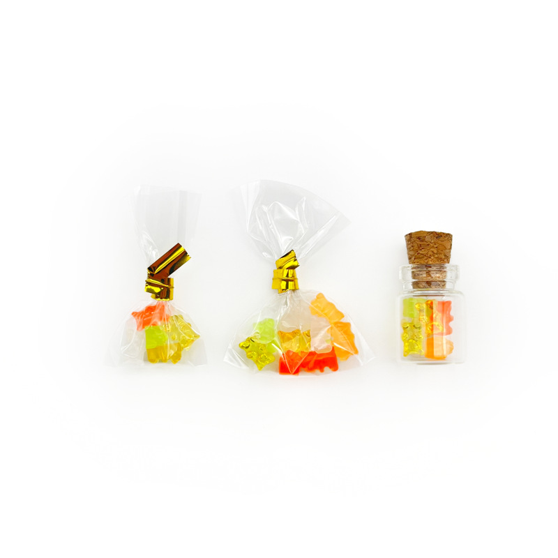 Casa de muñecas, miniaturas de ositos, botellas y bolsas de dulces, comida en miniatura, juguetes, modelo de escena, accesorios ob11