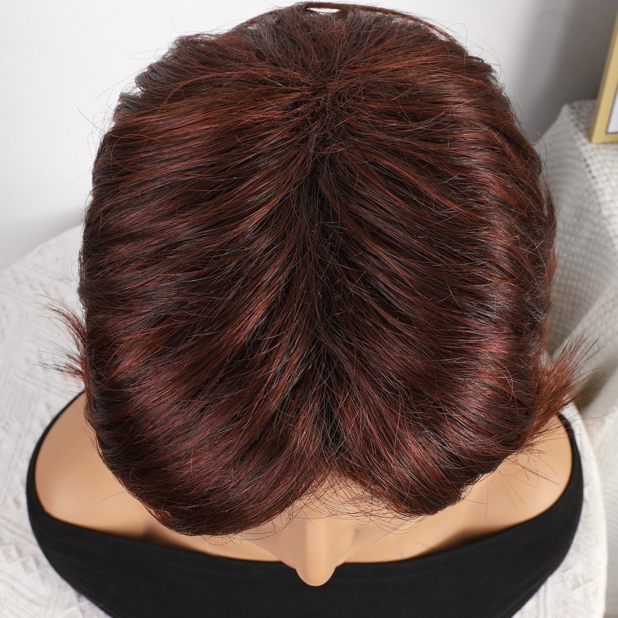 Cabeza de bob de fibra química al por mayor peluca de pelo de estudiante mecanismo de peluca cubierta de cabeza