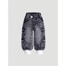 J 33910 Multi-pocket women's cargo jeans ��ڴ����bŮţ��ѝ