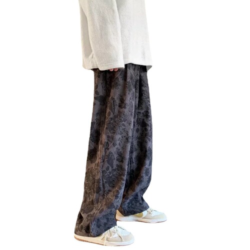 Japanese retro corduroy pants men's summer fashion brand loose straight wide-leg pants heavy vibe casual long pants