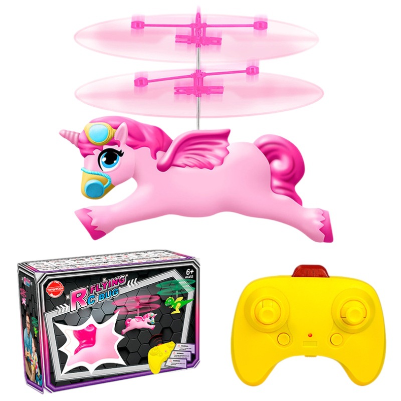 Transfronterizo Amazon venta caliente control manual suspensión avión carga luminoso unicornio sensor juguete volador