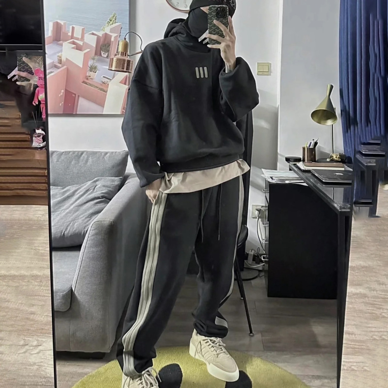 Fog Stack Main Line Essentials Collaboration Fear of God Three-Stripe Loose Casual Jogger Pants