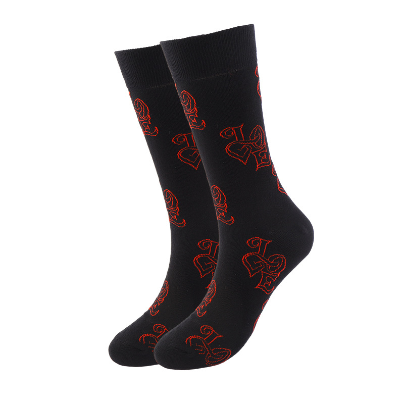 Calcetines transfronterizos del día de San Valentín calcetines de tubo de color de contraste de amor Valentine's Day amantes de los calcetines de algodón fabricantes