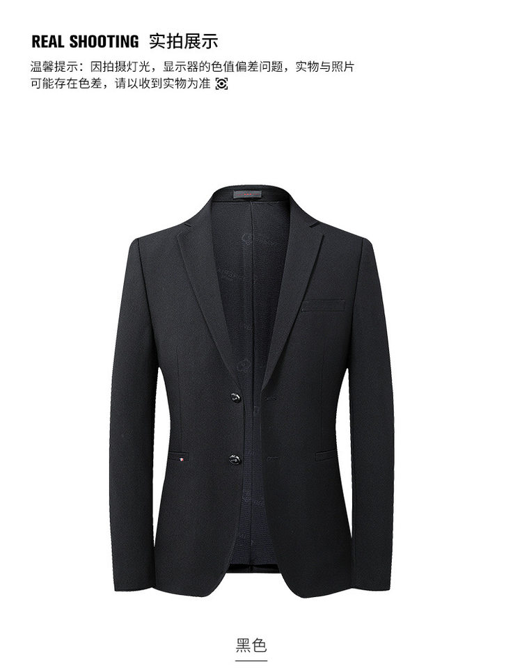 Áo vest nam màu đen dáng ôm, cổ áo vest, hàng hai nút, tay dài, phong cách Hàn Quốc — Màu đen chi tiết 9