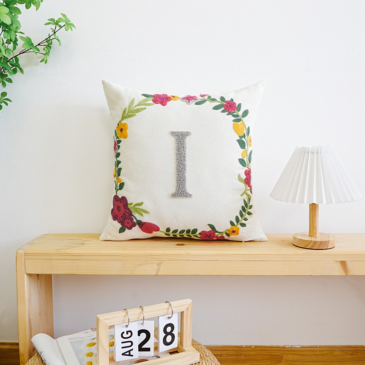 Letras transfronterizas personalizadas toallas bordadas almohada cubierta de sofá sala de estar almohada cubierta de respaldo cubierta de alta calidad sin núcleo