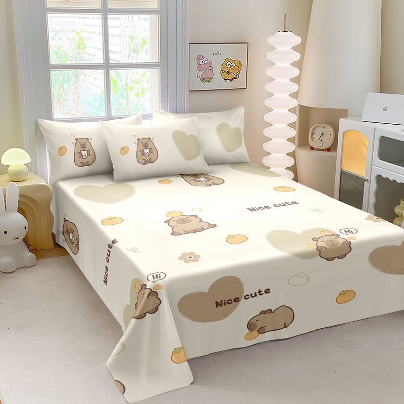 Sábanas de clase A una sola pieza de 1,2 m 1.5 dormitorio de estudiantes simple impresión simple molido doble niño primavera y verano sábanas