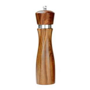 Steel Ring Acacia Wood Pepper Grinder Ceramic Core Manual Grinder Western Steak Seasoning Black Pepper Grinding Bottle