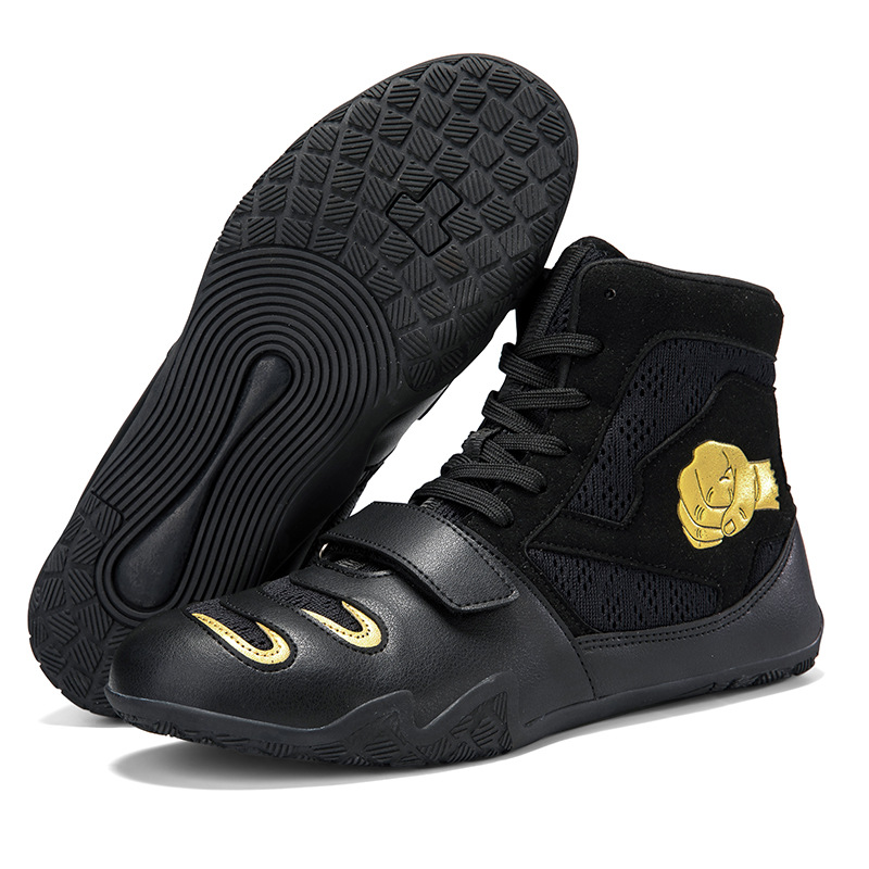Zapatos de boxeo para adultos y niños, zapatos de entrenamiento indoor de lucha libre, zapatos de lucha libre, zapatos ligeros antideslizantes