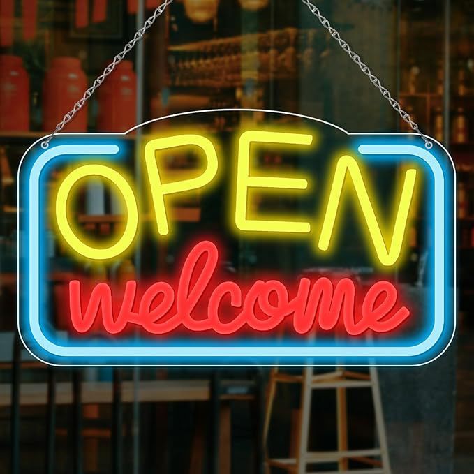 跨境open霓虹灯发光字营业中USB口亚克力LED酒吧造型霓虹灯牌工厂|undefined