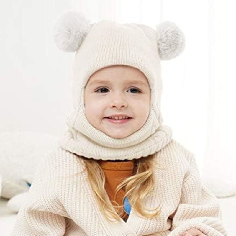 Gorro Integrado con Bufanda para Niños, Poliéster, Cubre Cuello, Térmico y Cortavientos, para Invierno image 10