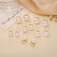 法式珍珠耳勾高级感简约气质耳环女抖音爆款优雅百搭耳饰一件代发