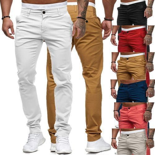 men's casual solid casual trousers for leisure