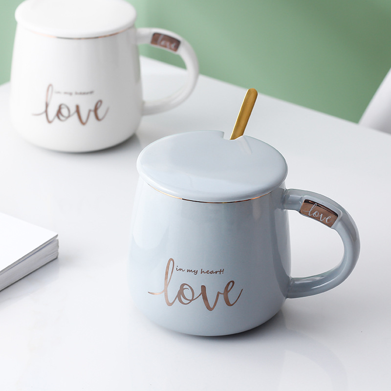 Creativo simple de moda cerámica taza de oficina regalo taza de café taza de agua taza de desayuno de pareja