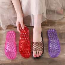 新款夏季拖鞋女水晶浴室家居室内果冻塑料水晶防滑女士透明鞋防臭