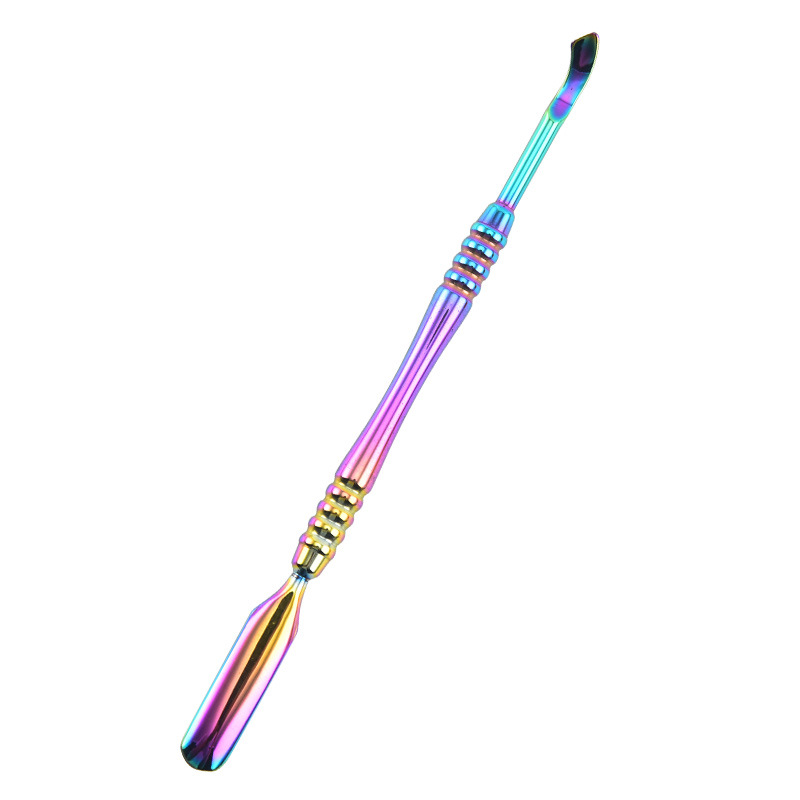 Nuevo color mágico manicura acero empuje piel muerta empuje removedor de uñas empujador de uñas doble cabeza doble uso manicura herramienta traje transfronterizo