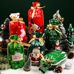 2025 新しいクリスマスクッキースノーフレークビスケットキャンディ巾着リボン巾着食品包装ギフトバッグ