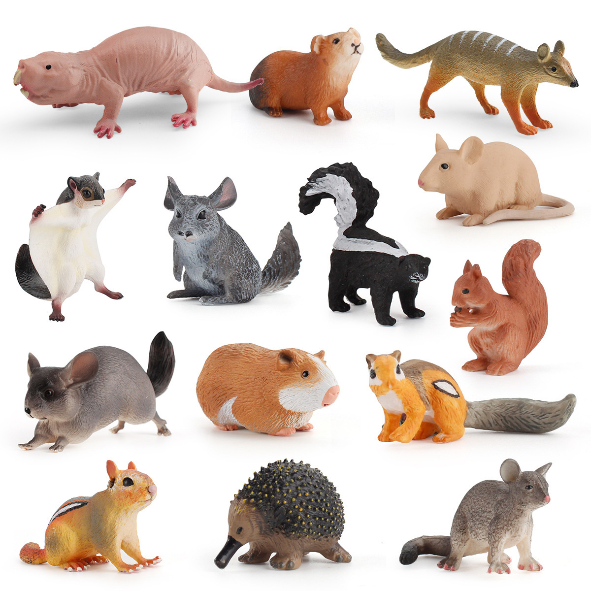 Niños cognitivo puzzle simulación animal modelo de ratón conejillo de indias ratón topo ardilla adornos estáticos sólidos hechos a mano