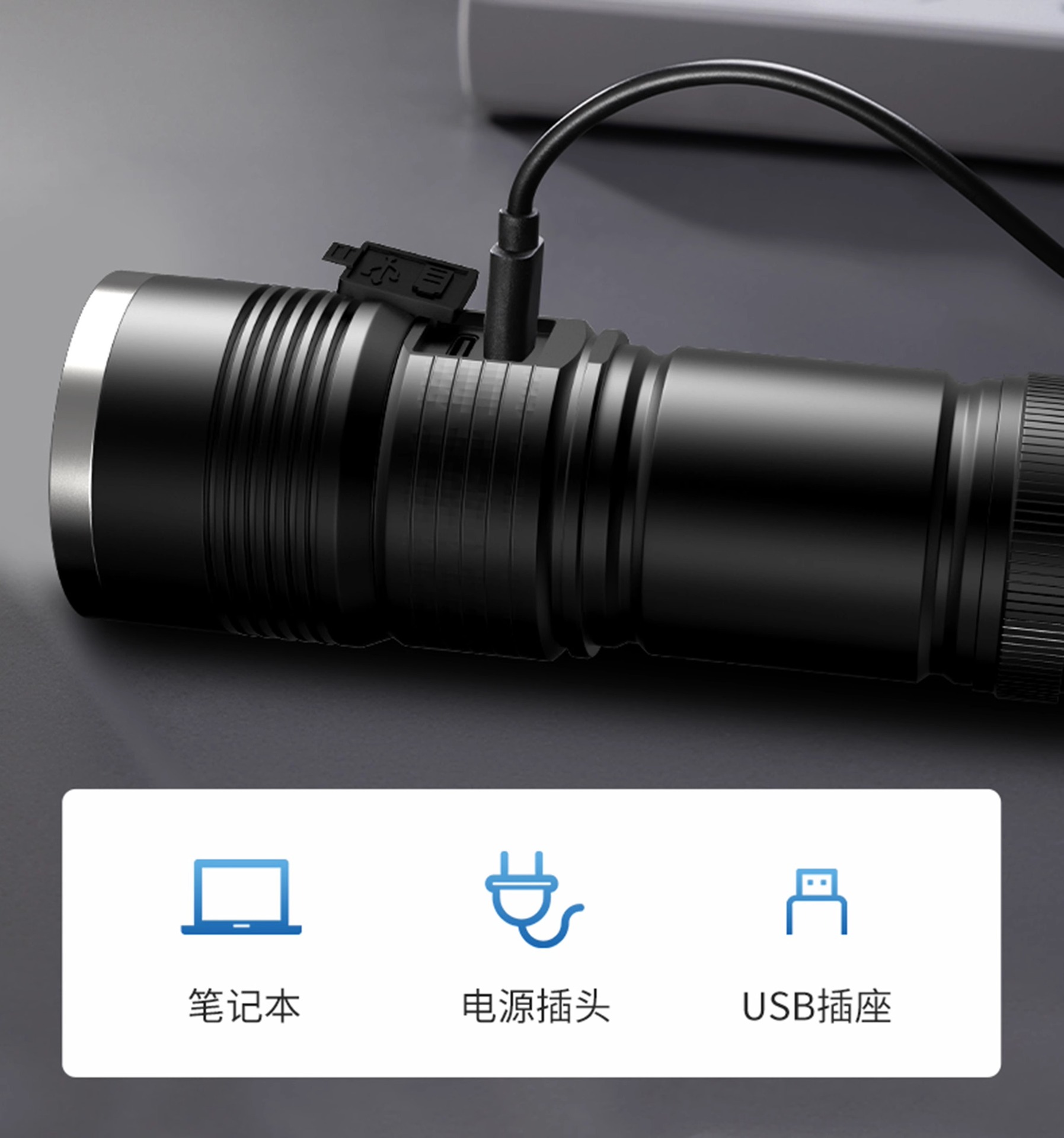 Oaks Strong Light Flashlight, Ultra-Bright, Long-Range, Long-Lasting, Handheld Flashlight, Outdoor Portable Mini Flashlight
