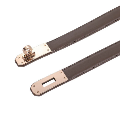 H-brand genuine leather slim waist belt for women with locking buckle, pull-type small belt for women, matching dresses, decorative cowhide belt, wholesale