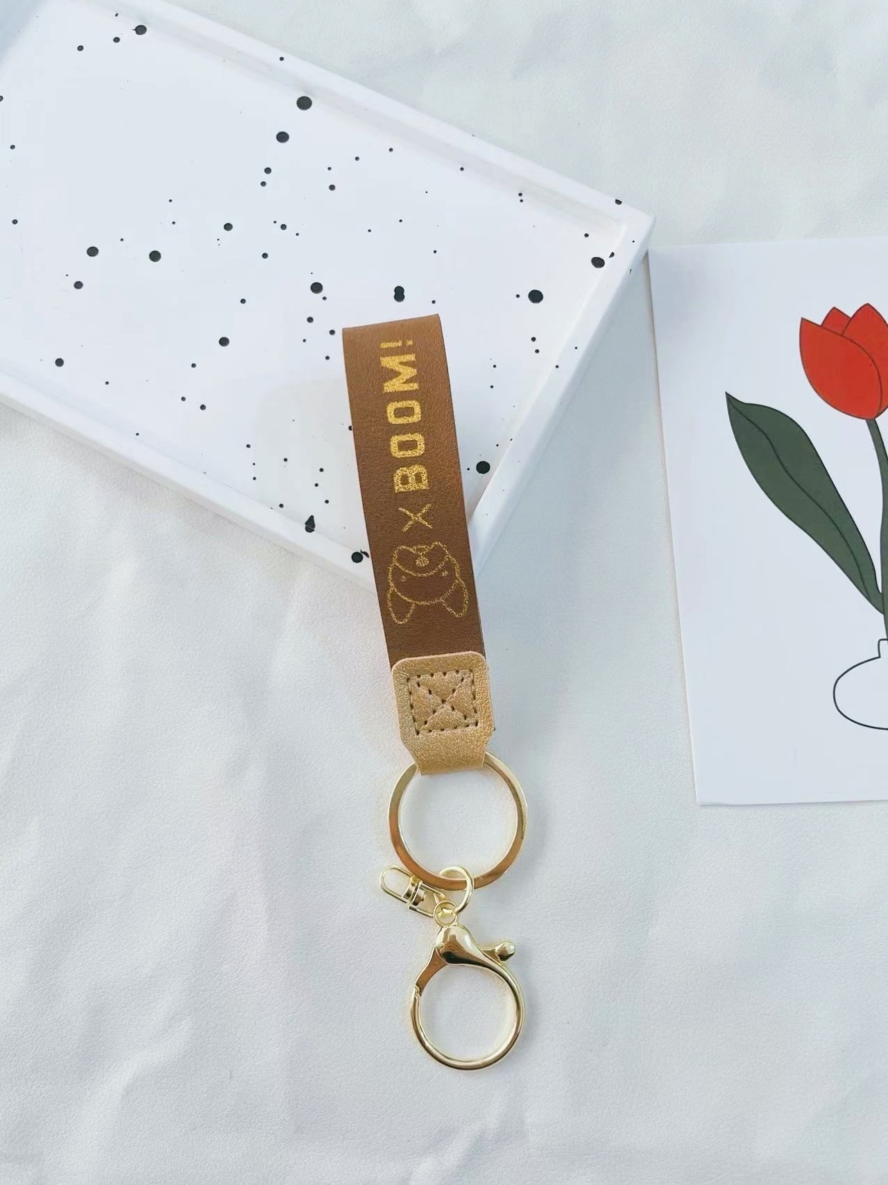 프렌치 불독 가죽 코드-카키