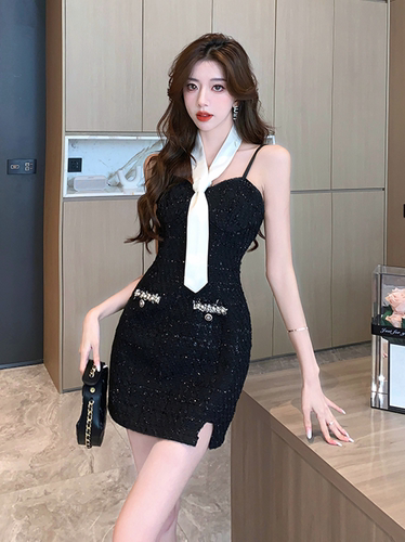 Xiaoxiangfeng suit  autumn new black small dress two-piece set, small, dignified and stylish