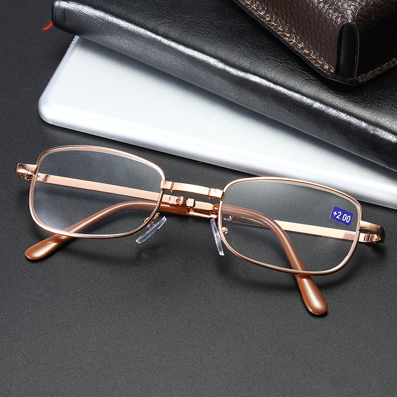 Foldable handheld fashionable glasses for elderly