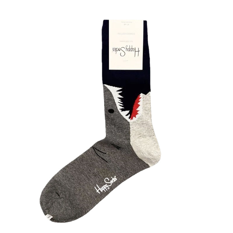 HappySocks男性スウェーデンファッションブランドの中筒靴下の大きいサイズの個性的なファッションの長い筒の綿の秋冬の通気性は汗を吸います。