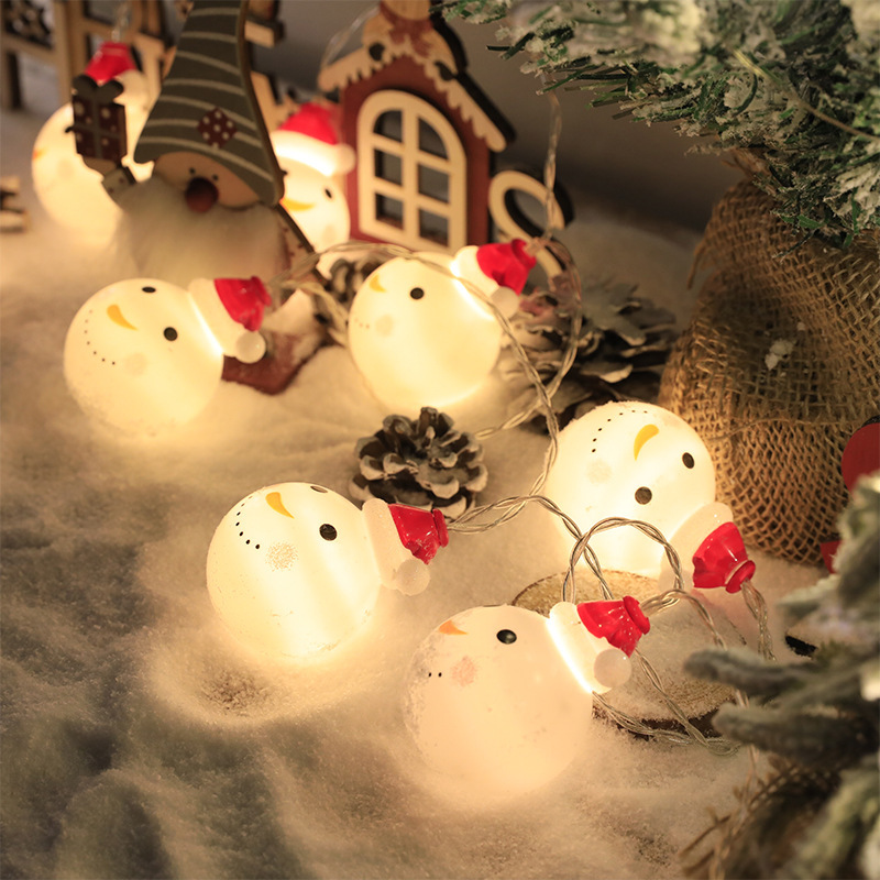Christmas decorative colored lights LED blow molding pendant light string snowman Santa Claus holiday atmosphere layout light string