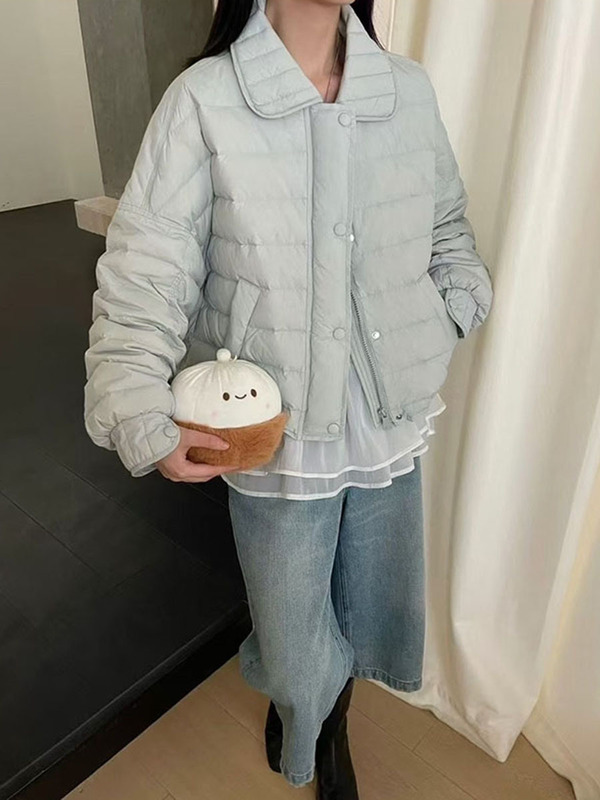 翻领90白鸭绒衬衫款羽绒服女2025冬季新款轻便保暖设计感休闲上衣|undefined