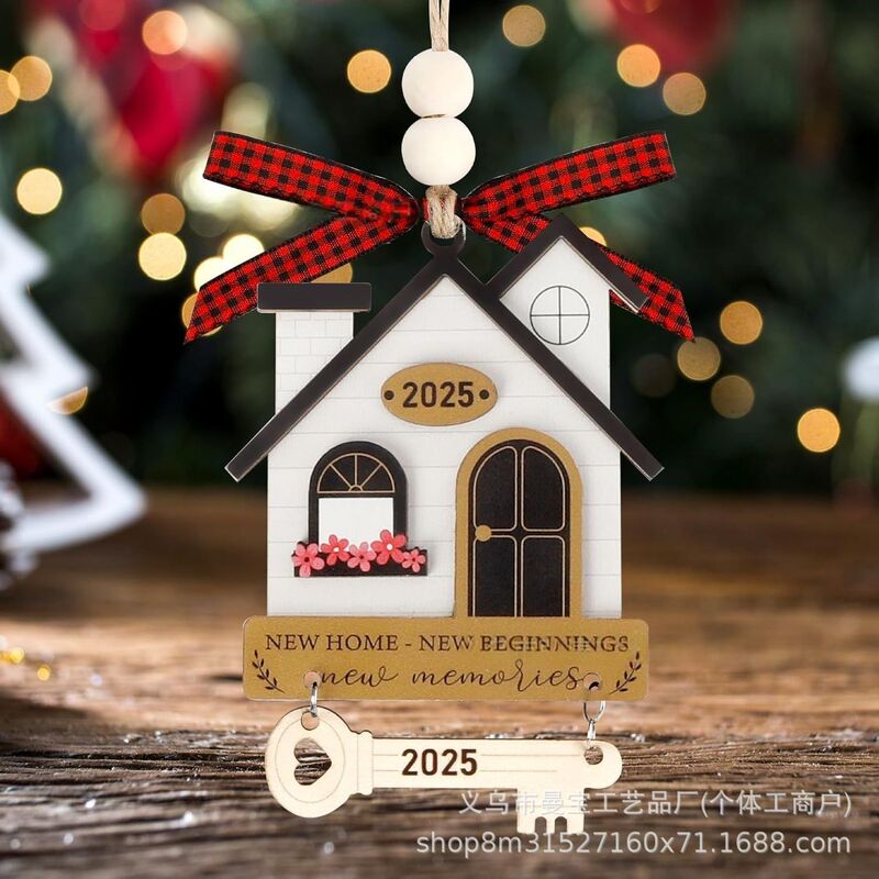 クリスマスペンダント木製ラウンド木材チップ家庭用装飾品クリエイティブクリスマスボール小道具ギフト木製工芸品|undefined