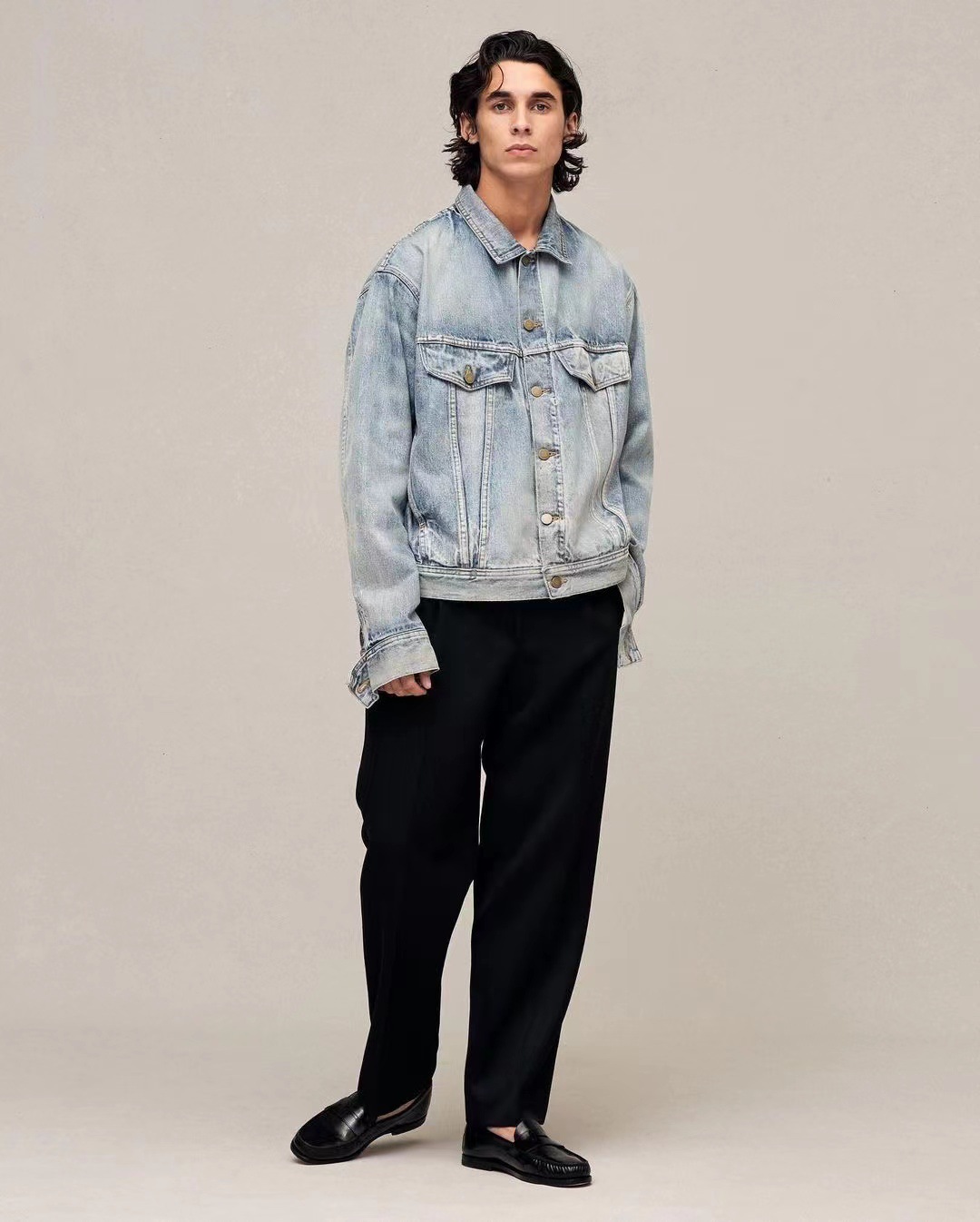 Men's Clothing heavy washed distressed denim jacket for men and women bf hip hop high street loose coat jacket_viptrois.com