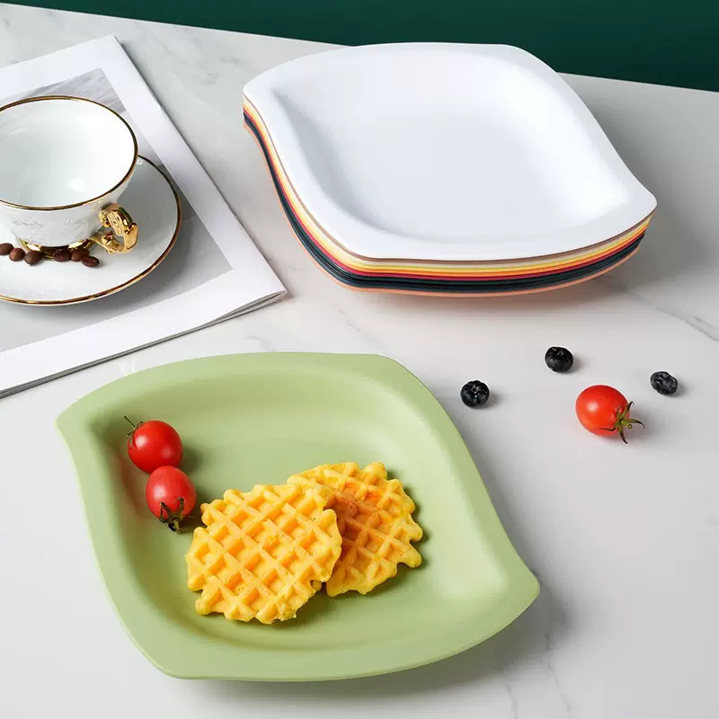 芒果形纯色卡通盘子客厅家用零食盘耐摔加厚塑料干果盘创意糖果盘