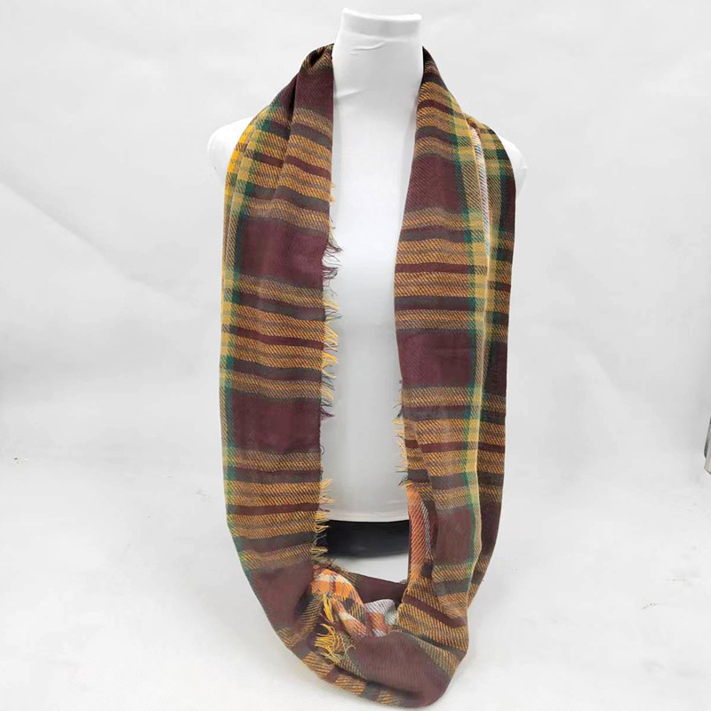 Cuello Tejido a Cuadros Poliéster Térmico para Otoño e Invierno image 5