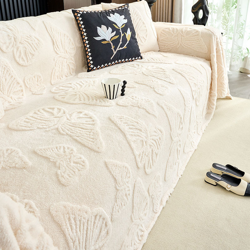 2025 neue Creme-Stil-Sofa leichte Luxus Premium-Bezug All-in-One Universal Wohnzimmer einfach elastischer rutschfester Sofabezug