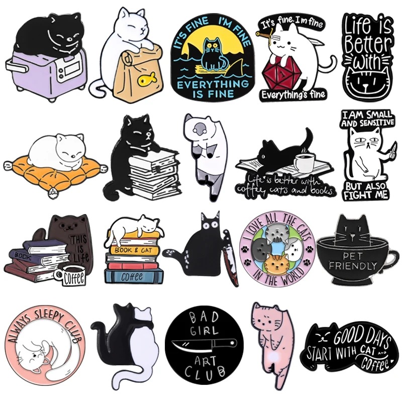 Cartoon cute coffee creative brooch
