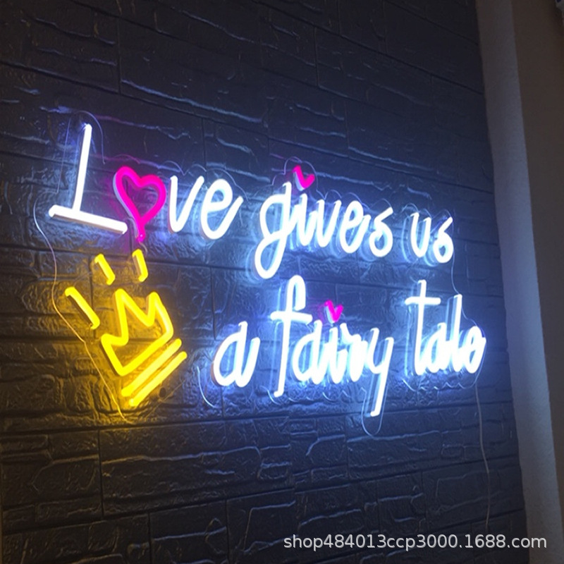 霓虹灯发光字定制led柔性灯带网红店酒吧卧室装饰ins户外广告招牌