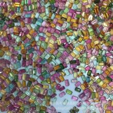 批发天然巴西碧玺戒面 方形小八角切割面碧玺裸石 刻面尖底半成品