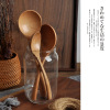 Japanese spoon from natural wood, wooden kitchen