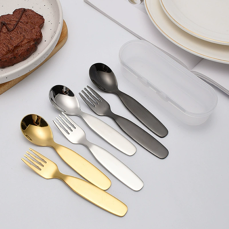Children's cute spoon stainless steel for supplementary food, tableware, set, stainless steel AISI 304