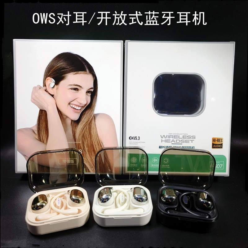 Los auriculares Bluetooth de la pinza auricular de lingke no pueden mostrar el número de auriculares. la cápsula espacial transparente de conducción auricular tiene un bajo pesado en Stock.