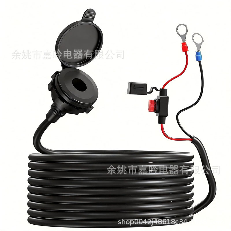 Mini Dc5521 Connector with Waterproof Cover 16Awg Including Atc/Ato Fuse Holder 10A Extension Cable Rv Mini Dc5521 Connector with Waterproof Cover 16Awg Including Atc/Ato Fuse Holder 10A Extension Cable Rv