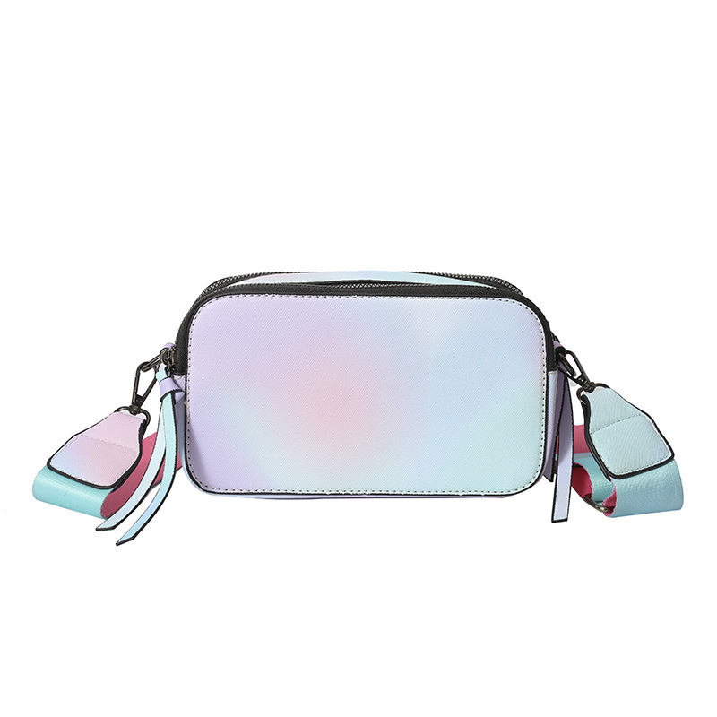 Bolso cuadrado pequeño de color de contraste de tendencia transfronteriza 2024 primavera y verano nuevo bolso de mensajero de banda ancha personalizado bolso de cámara de moda simple para mujer