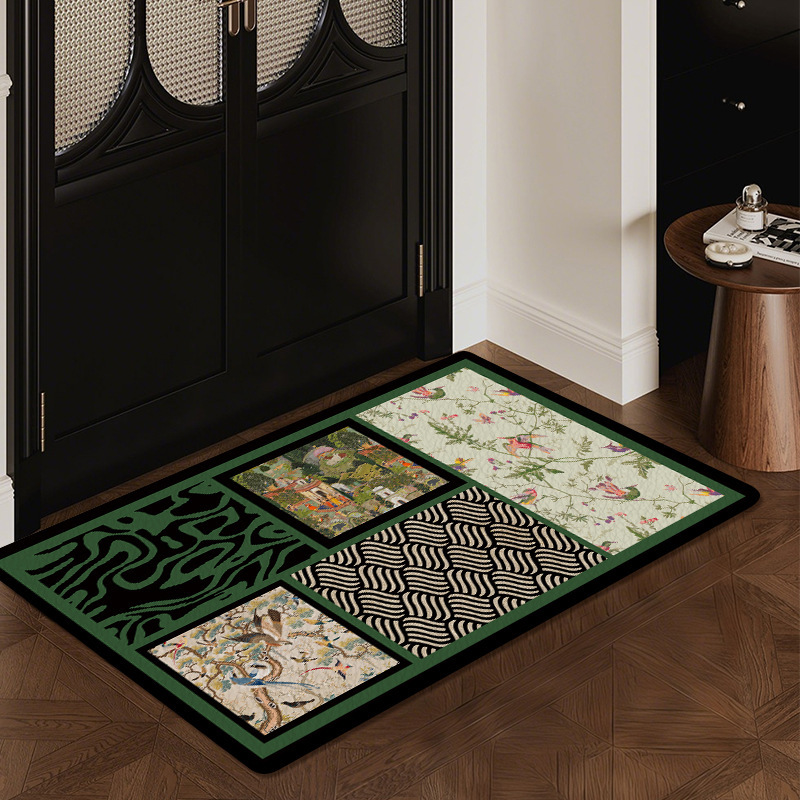 Entrance Door Mat, Non-Slip, Dirt-Resistant, No-Wash, Diatomaceous Earth Absorbent, Leather, Can Be Cut to Size