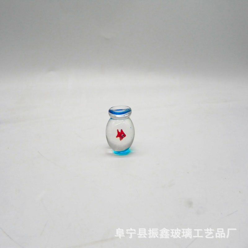 新款透明琉璃鱼袋小鱼缸福袋鱼块块钱动物桌面装饰品摆件礼品可爱|undefined