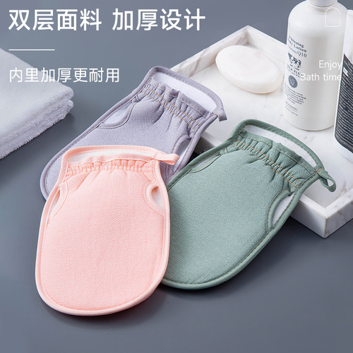Bath towel, bath artifact, household powerful mud rub for women, special painless back rub for men, gray bath towel, gloves and bath ball