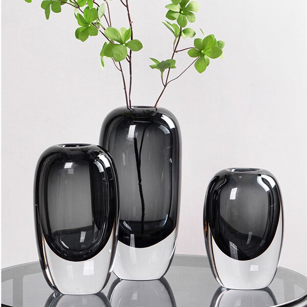 Free shipping minimalist modern crystal glass flower ware round…