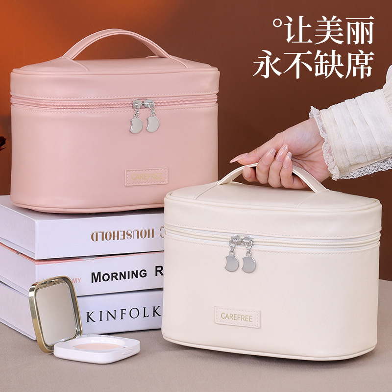 Oval Qimeng Categoría Bolsa de cosméticos de almacenamiento multicapa para mujer Bolsa de almacenamiento de pinceles de maquillaje portátil de gran capacidad Bolsa de lavado de viaje