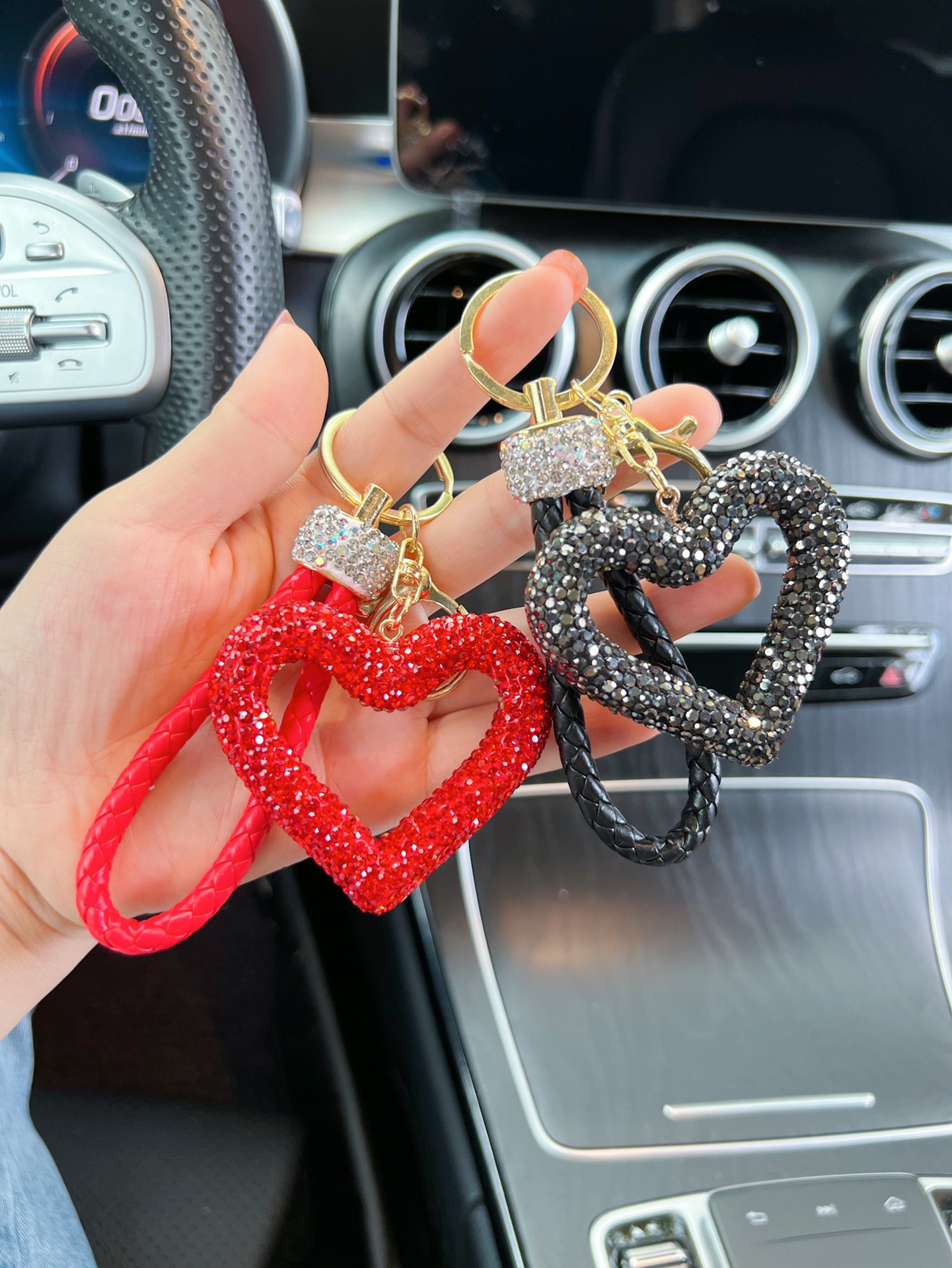 Style Coréen Forme De Cœur Faux Cuir Argile Femmes Pendentif De Sac Porte-clés display picture 2